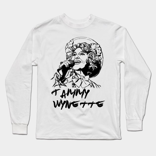 Tammy Wynette Long Sleeve T-Shirt by Erena Samohai